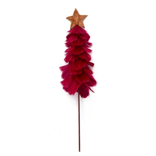 13" Feather Tree with Star on Stick